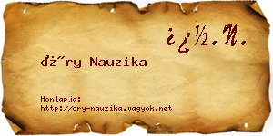 Őry Nauzika névjegykártya